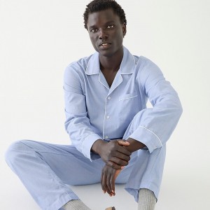Pijama J.Crew cotton poplin set Hombre Eoe Bold Peri España | GHPKJT189