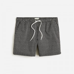 Ropa de Baño J.Crew 5" stretch swim trunk with ECONYL® nylon Hombre Negras Gris España | BZQEVF917