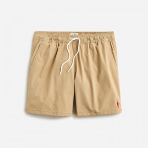 Ropa de Baño J.Crew 6" embroidered oarsman stretch swim trunk with ECONYL® nylon Hombre Kaki España | FVOGDX490
