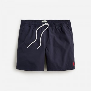 Ropa de Baño J.Crew 6" embroidered oarsman stretch swim trunk with ECONYL® nylon Hombre Azul Marino España | GOBYHP904