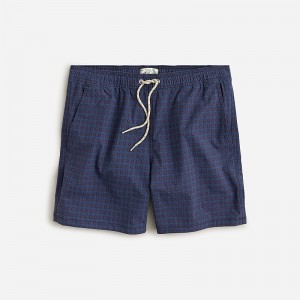 Ropa de Baño J.Crew 6" stretch swim trunk print with ECONYL® nylon Hombre Azules Rojas España | TAERIP216