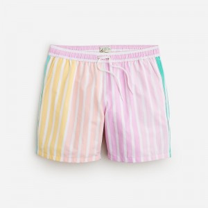 Ropa de Baño J.Crew 6" stretch swim trunk with ECONYL® nylon Hombre Pastel Combo Multi Stri España | BIPRNT906