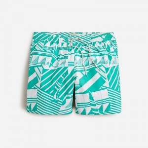 Ropa de Baño J.Crew 6" stretch swim trunk with ECONYL® nylon Hombre Blancas Verde España | VLAPHI832