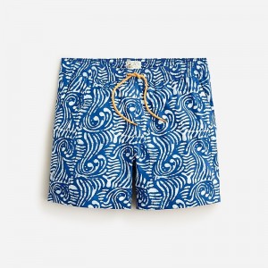 Ropa de Baño J.Crew 6" stretch swim trunk with ECONYL® nylon Hombre Azules España | JDNKVZ105