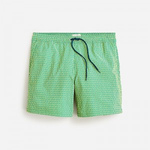 Ropa de Baño J.Crew 6" stretch swim trunk with ECONYL® nylon Hombre Verde Amarillo España | RHUNJW316