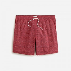 Ropa de Baño J.Crew 6" stretch swim trunk with ECONYL® nylon Hombre Rojas Azul Marino España | FXDWRP716