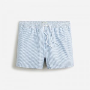 Ropa de Baño J.Crew 6" swim trunk Hombre Azules Blancas España | MLRBSH356
