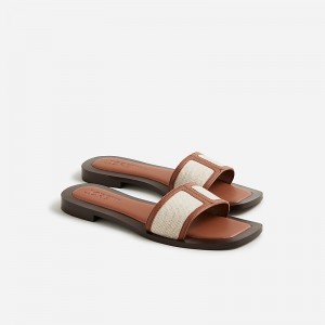 Sandalias J.Crew Callie canvas Mujer English Saddle España | FETUOS019