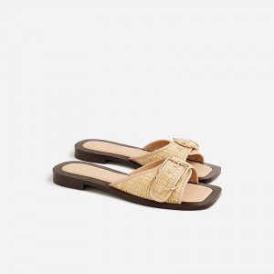 Sandalias J.Crew Callie faux raffia Mujer Natural España | XCFQWP718