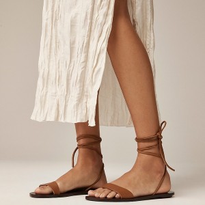 Sandalias J.Crew Carsen made-in-Italy lace-up Mujer Marrones España | HECFWS769