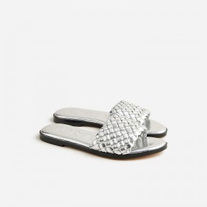 Sandalias J.Crew Georgina woven Mujer Plateadas España | RENFPB863