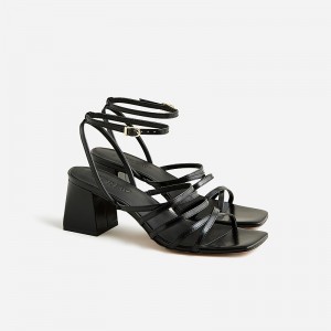 Sandalias J.Crew Layne strappy heels Mujer Negras España | ZXJPAS631