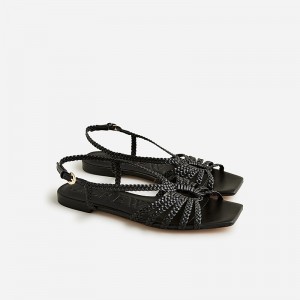 Sandalias J.Crew New Capri braided Mujer Negras España | PXBUEA569
