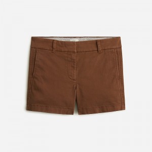 Short J.Crew 4" stretch chino Mujer Marrones España | DJXBKW865