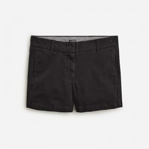 Short J.Crew 4" stretch chino Mujer Negras España | TXHJER086