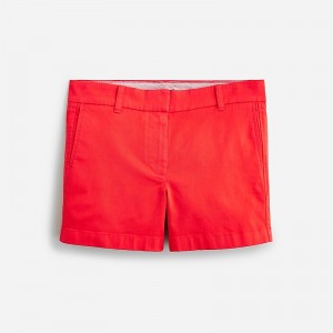 Short J.Crew 4" stretch chino Mujer Rojas España | ZUHDWJ780