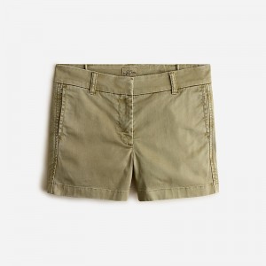 Short J.Crew 4" stretch chino Mujer Verde Oliva España | KQJPEY719