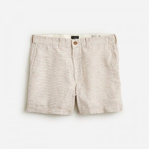 Short J.Crew 5" linen Hombre Marrones Blancas España | NJGOBC536