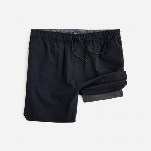 Short J.Crew 6'' lined tech dock Hombre Negras España | VWPTXN012