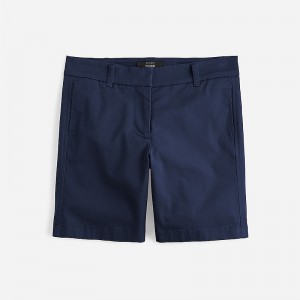 Short J.Crew 7" stretch chino Mujer Azul Marino España | PZBENF860