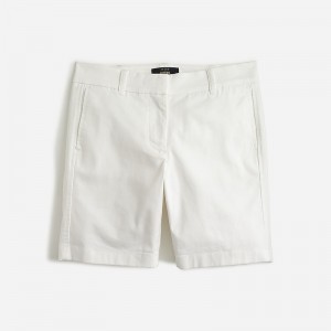 Short J.Crew 7" stretch chino Mujer Blancas España | PBGEQZ264