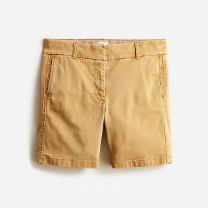 Short J.Crew 7" stretch chino Mujer Marrones España | QBJZEO071