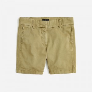 Short J.Crew 7" stretch chino Mujer Verde Oliva España | OHWIYB186