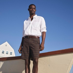 Short J.Crew 9" relaxed seersucker Hombre Marrones Negras España | VLIEFA496