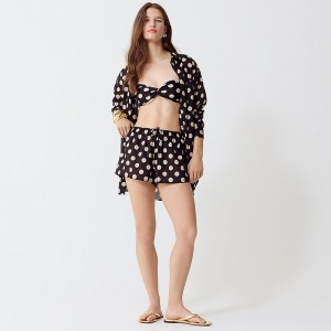 Short J.Crew Cotton voile beach Mujer Negras España | OTPCGB625
