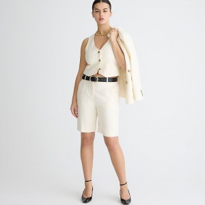 Short J.Crew High-rise trouser Mujer Soft Lvory España | DIUKWV025
