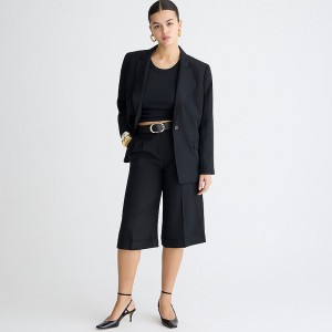 Short J.Crew Long pleated trouser drapey viscose Mujer Negras España | DMRYBJ056
