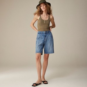 Short J.Crew Midlength denim Mujer Azules España | TNOZGS723