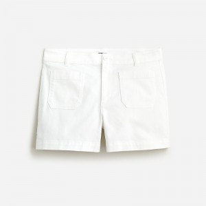 Short J.Crew New patch-pocket chino Mujer Blancas España | OXBZWU319