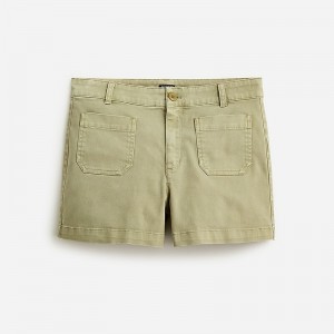 Short J.Crew New patch-pocket chino Mujer Verde Oliva España | JWHFSD694