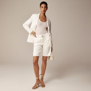 Short J.Crew Pleated 9" trouser with belt Mujer Ivory España | GMPLRO085