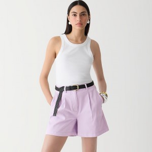 Short J.Crew Pleated capeside chino Mujer Vintage Lilac España | QYBVHA753