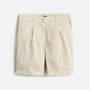 Short J.Crew Pleated capeside chino Mujer Natural España | RHMXPD596