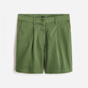 Short J.Crew Pleated capeside chino Mujer Verde España | ROJNLE743
