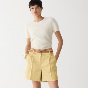 Short J.Crew Pleated suit tailored satin Mujer Golden Desert España | SUKCMG746