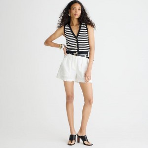 Short J.Crew Seaside cargo Mujer Blancas España | RTWQBD179