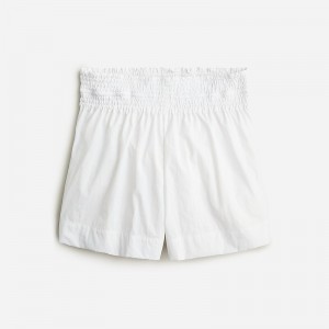 Short J.Crew Smocked beach Mujer Blancas España | DMOBKL936
