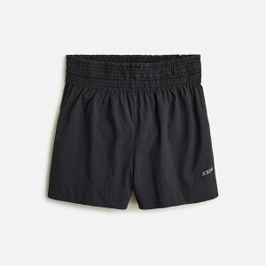 Short J.Crew Smocked beach Mujer Negras España | XNCRBZ814