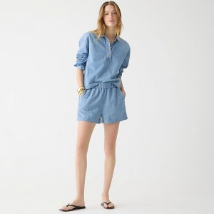 Short J.Crew Tropez chambray Mujer Azules España | DHEURK219