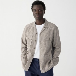 Sobrecamisa J.Crew Linen-cotton blend four-pocket camp-collar Hombre Azules España | JPZWDA587