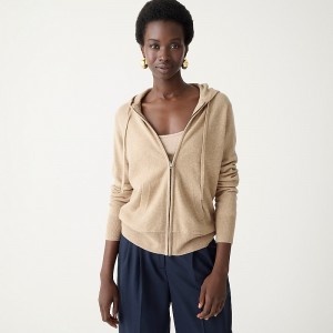 Sudadera con Capucha J.Crew Cashmere full-zip sweater Mujer Hthr Stone España | QTBLNJ416