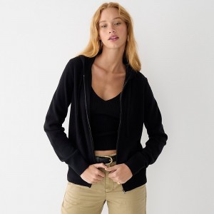 Sudadera con Capucha J.Crew Cashmere full-zip sweater Mujer Negras España | EJXQIB829