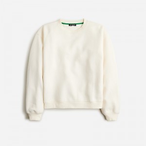 Sudaderas J.Crew Heritage fleece cropped Mujer Ivory España | MOKHPI721
