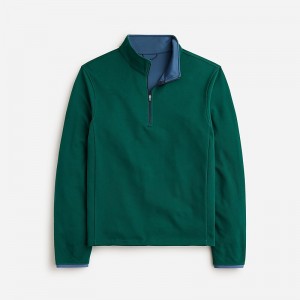 Sudaderas J.Crew Performance half-zip pullover with COOLMAX® technology Hombre Verde Azules España | EICBOD504