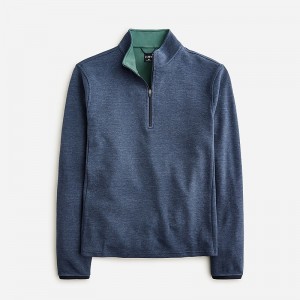 Sudaderas J.Crew Performance half-zip pullover with COOLMAX® technology Hombre Hthr Harbor Mineral España | HUAOFC295