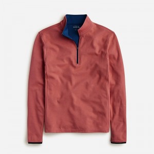 Sudaderas J.Crew Performance half-zip pullover with COOLMAX® technology Hombre Rojas Azules España | BKRUOJ867